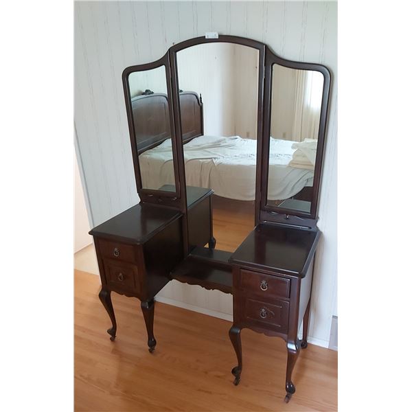 Vintage Vanity With Mirror - 46W x 18D x 67H