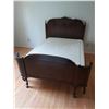 Image 1 : Vintage Wood Bed Frame With Mattress And Box spring - 56W x 76L ( Mattress Size)