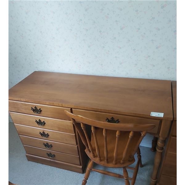 Desk With Chair (Great Condition) - 47.5L x 18.5W x 29.5H