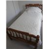 Image 1 : Single Bed With Box Spring, Mattress (Sertapedic Luxury), Head/Foot Board, And Bedding