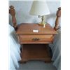 Image 2 : Night Stand (22L x 15D x 25H) With Lamp And Mirror (16W x 30H)
