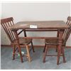 Image 3 : Vintage Children's Wood Table And Two Chairs - 25L x 16D x 19H