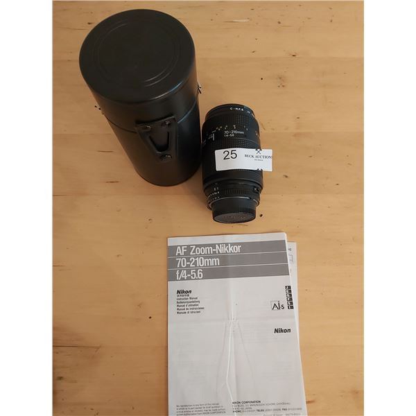 AF Zoom - Nikkor 70-210mm Lens (Number 2183290) With Case