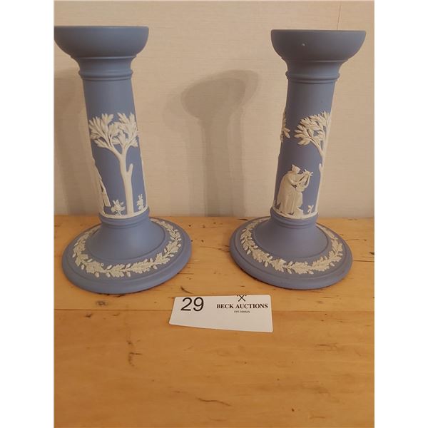 Wedgewood Candle Holders - 7H x 4 In Diameter