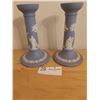 Image 2 : Wedgewood Candle Holders - 7H x 4 In Diameter