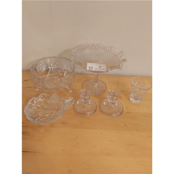 Assortment of Crystal and Glassware