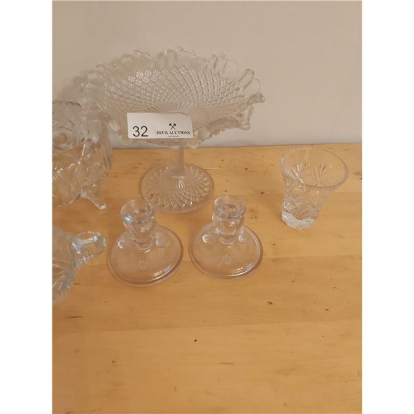 Assortment of Crystal and Glassware