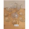 Image 1 : Vintage Glassware, Jug, Serving Bowl, Dessert Bowls and Butter Dish