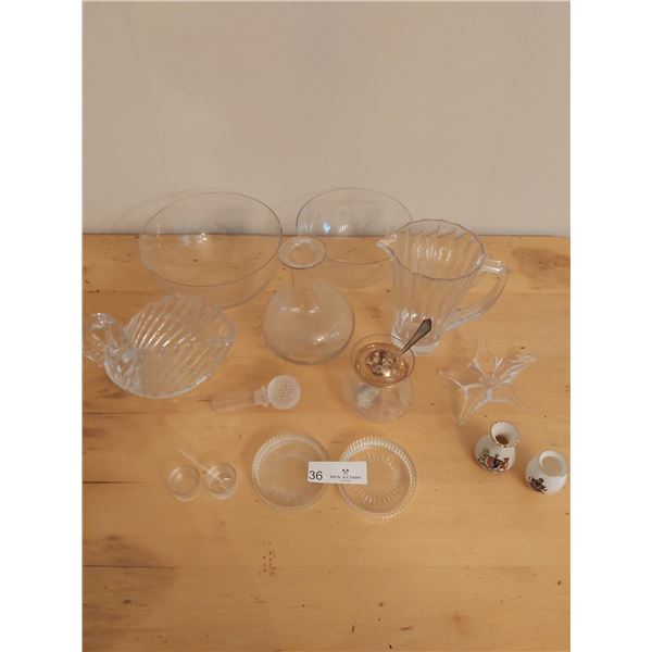 Assortment of Glassware including home decor