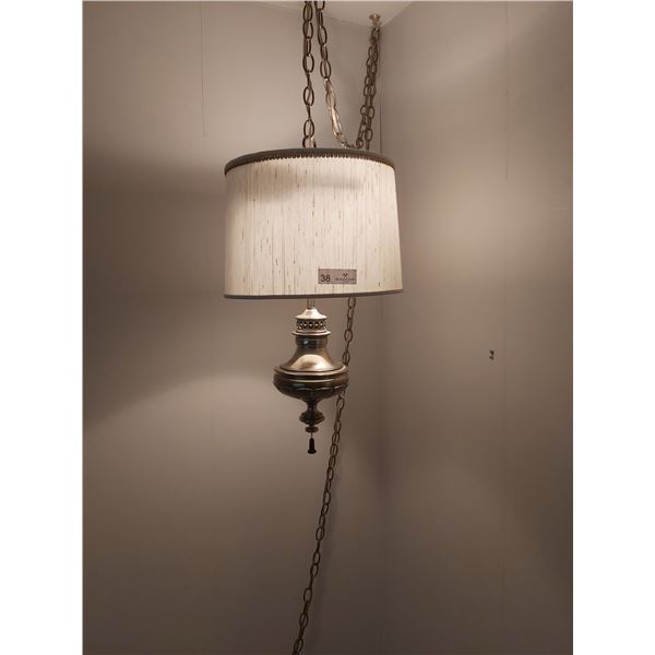 Brass Look Swag Lamp (Tested) 24 inches high