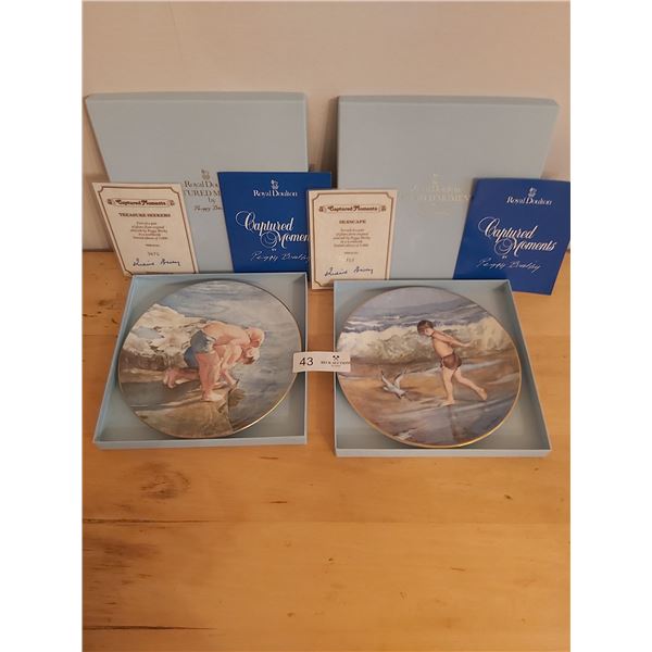 2 Royal Doulton Collector Plates "Captured Moments" Collection by Peggy Brisby