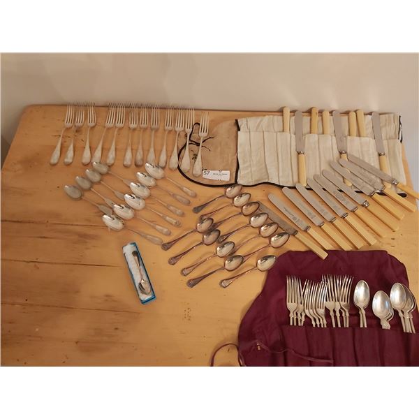 Large Assortment of Silverplated Flatware