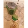 Image 5 : Collection of Coloured  Glass including Friendship Ball, Glasses & Vintage Jar with lid