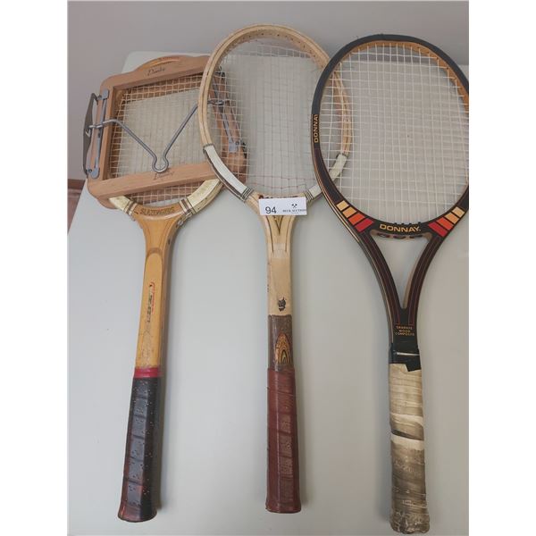 3 Vintage Tennis Raquets