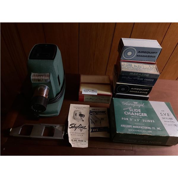 Skyline Slide Projector Model B with Airequipt Slide Changers