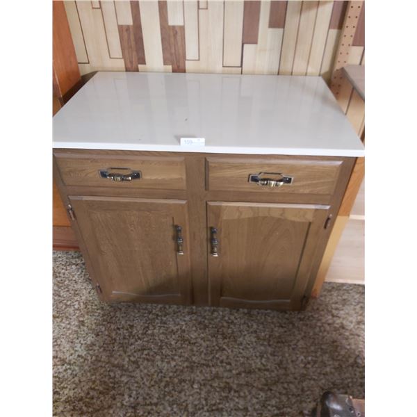 Storage Cabinet with Stone like top  37 Wide x 24 Deep x 35 1/4 high
