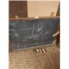 Image 1 : Genuine Slate Chalkboard from a 1 room Schoolhouse with Chalk & Brushes