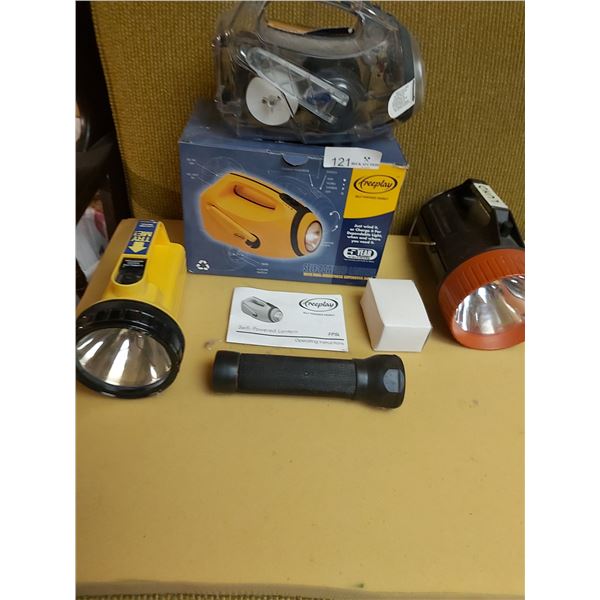 Flashlight Collection including Freeplay Self Powered Lantern
