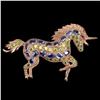 Image 1 : Natural Unheated Tanzanite Chrome Diopside Brooch