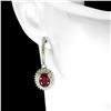 Image 2 : Natural Pigeon Blood Red Ruby Sapphire Earrings