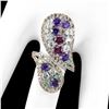 Image 1 : Natural Rhodolite Garnet Amethyst Ring