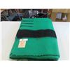 Image 1 : Hudson Bay Blanket Green with Black Stripes