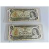 Image 8 : 5 Canadian Bills : 1973 $1.00 , 1954 $1.00 , 1954 