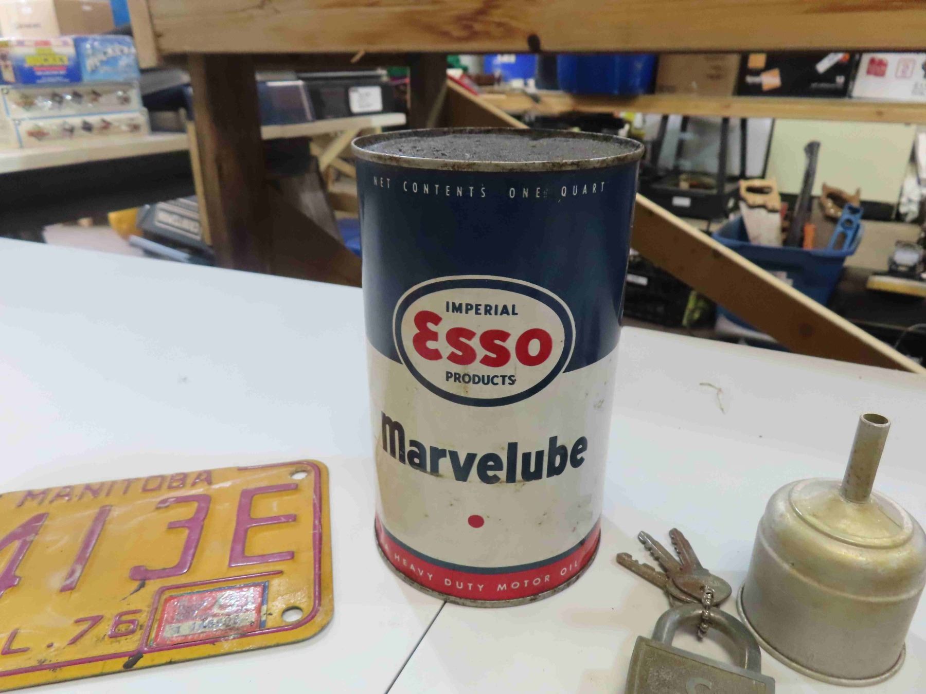 Esso Lock Esso Marvelube Can, CNR Lock, 60s and 70s Road