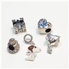 Image 1 : S357-124 SILVER PACK OF 5 PANDORA STYLE BEADS