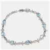 Image 1 : S357-125 SILVER BLUE TOPAZ BRACELET