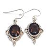 Image 1 : S357-118 SILVER SMOKEY QUARTZ EARRINGS