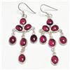 Image 1 : S357-117 SILVER GARNET EARRINGS