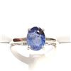 Image 1 : S357-116 SILVER RHODIUM PLATED SAPPHIRE RING