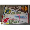 Image 1 : 4 VINTAGE NHL PENNANTS WITH NO PIN HOLES