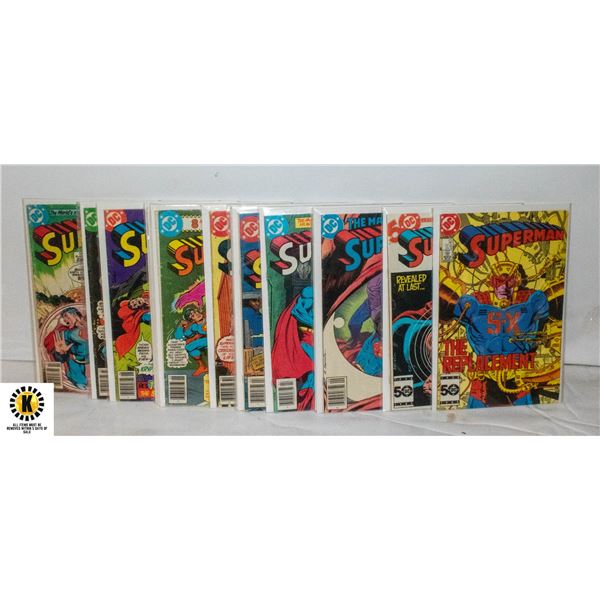 DC SUPERMAN #308-418 COMIC LOT, ORIGINAL SERIES