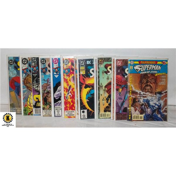 DC SUPERMAN MAN OF STEEL #1-13, ANNUALS COMIC LOT