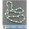 Image 1 : #206- FRESH WATER PEARL & GREEN JADE NECKLACE 17"