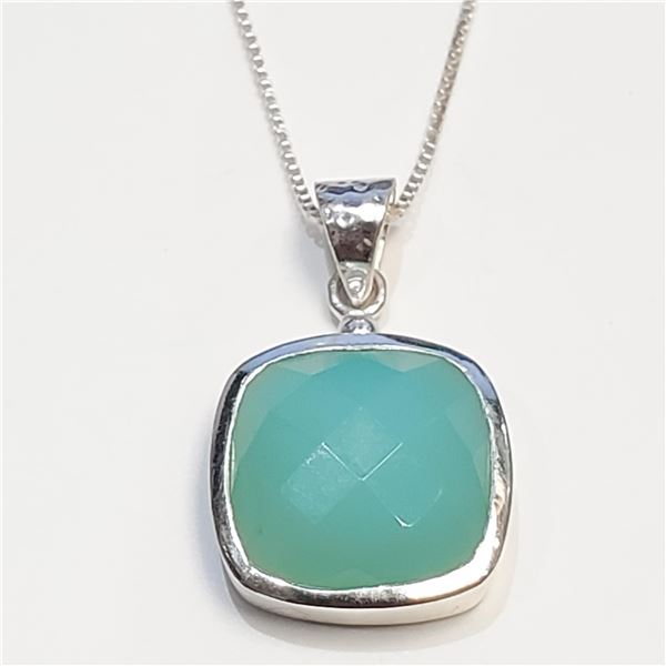 S357-103 SILVER CHALCEDONY NECKLACE