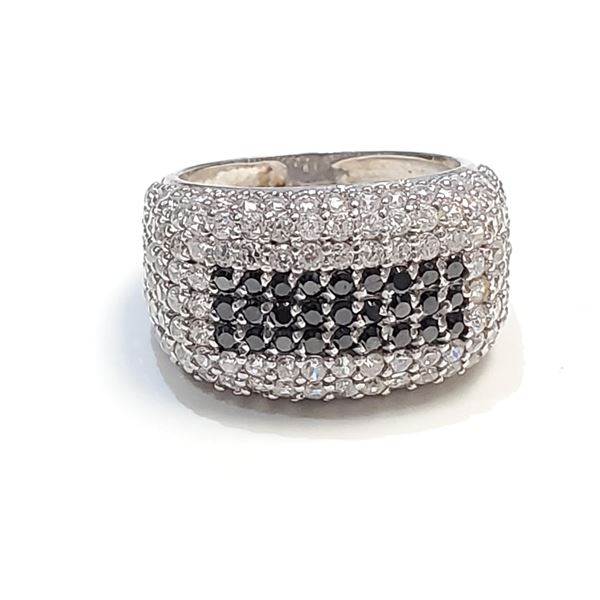 S357-126 SILVER CZ ONYX RING