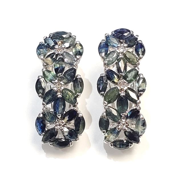 S357-101 SILVER SAPPHIRE EARRINGS