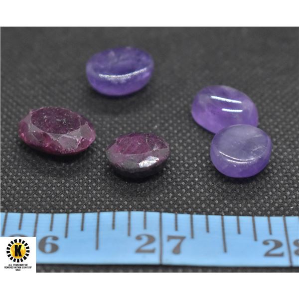 #81-GENUINE RUBY, AMETHYST  GEMSTONE66.45CT