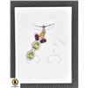 Image 1 : #280-NATURAL  PERIDOT &  SAPPHIRE ,CZ PENDANT