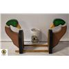 HANDMADE FOLK ART WOOD DUCK BOOK SHELF