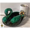 Image 1 : BLUE MOUNTAIN POTTERY SWAN PLANTER