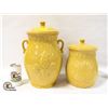 2 LARGE CERAMIC KITCHEN CANISTER SET