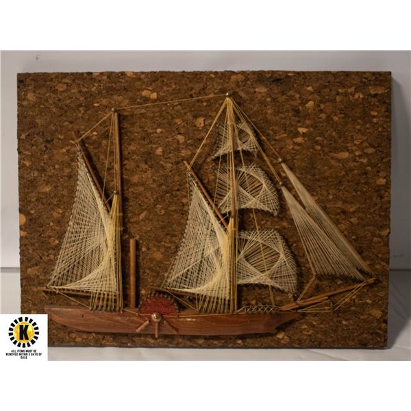 MID CENTURY MODERN STRING ART BOAT