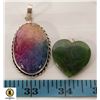 Image 1 : 2 GEMSTONE PENDANTS - RAINBOW QUARTZ SET IN .925