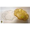 Image 1 : PAIR IF VINTAGE GLASS WAVY EDGE BOWLS