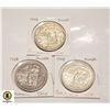 Image 1 : THREE 1958 SILVER CANADIAN DOLLARS