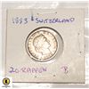 Image 1 : 1883 B SWITZERLAND 20 RAPPEN COIN
